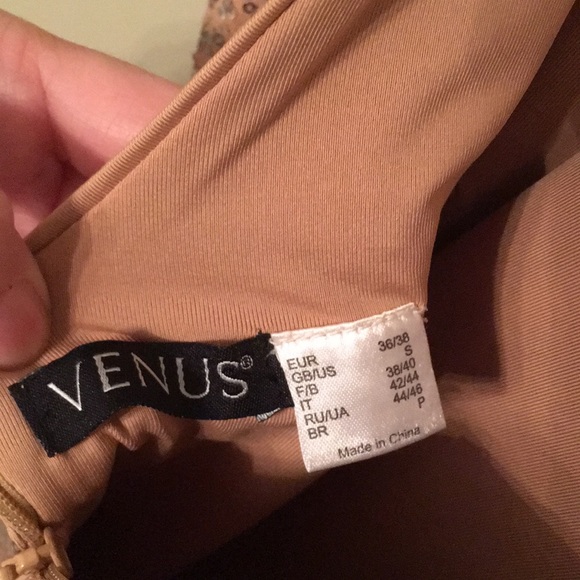 VENUS MIDI Tan dress with sequins. NBW!!! - Picture 3 of 3